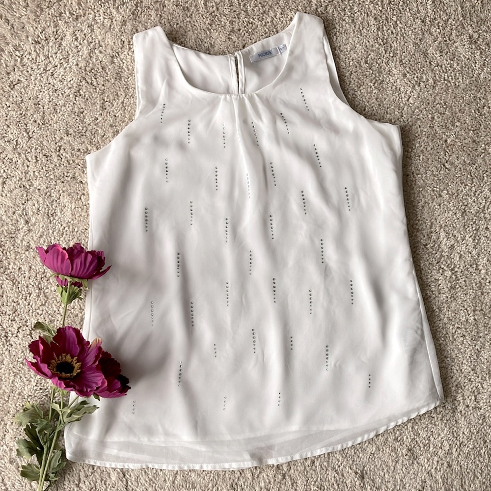 Ricki’s | White Sleeveless Top with Rhinestones